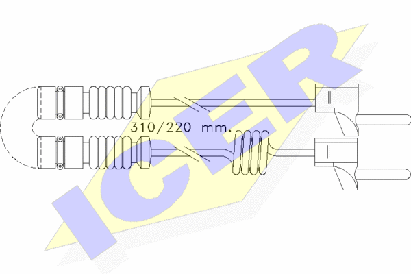 Senzor de avertizare,uzura placute de frana 610221 E C ICER